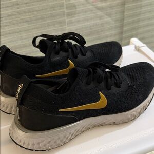 Nike Black and Gold Athletic Sneakers